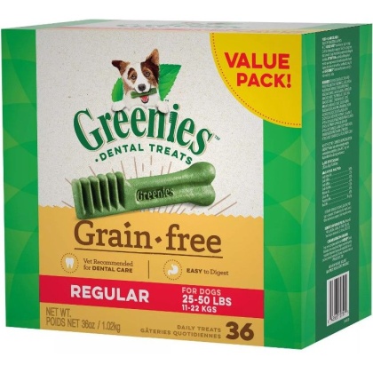 Greenies Grain Free Regular Dental Dog Treat - 36 count