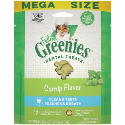 Greenies Feline Natural Dental Treats Catnip Flavor - 4.6 oz