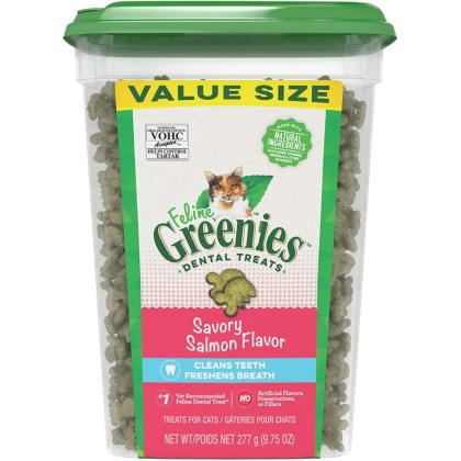 Greenies Feline Natural Dental Treats Tempting Salmon Flavor - 9.75 oz