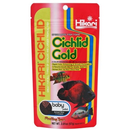 Hikari Cichlid Gold Color Enhancing Fish Food - Baby Pellet - 2 oz