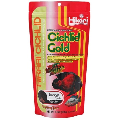 Hikari Cichlid Gold Color Enhancing Fish Food - Large Pellet - 8.8 oz