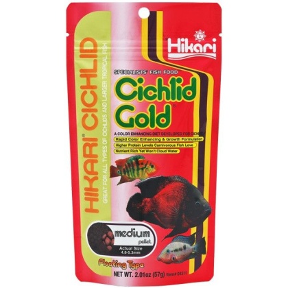 Hikari Cichlid Gold Color Enhancing Fish Food - Medium Pellet - 2 oz