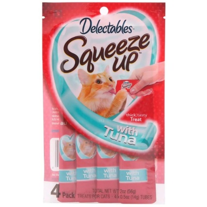 Hartz Delectables Squeeze Up Cat Treat - Tuna - 4 Pack - (4 x 0.5 oz Tubes)