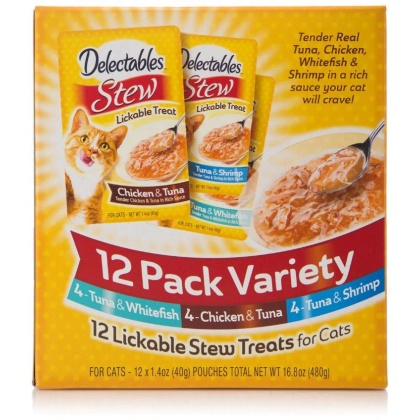 Hartz Delectables Stew Lickable Treat for Cats - Variety Pack - 12 count
