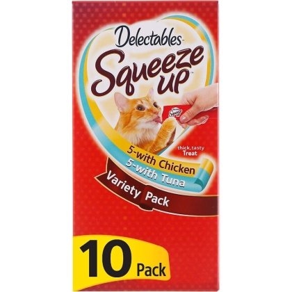 Hartz Delectables Squeeze Up Lickable Cat Treat - Variety Pack - 10 count