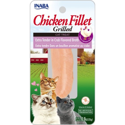 Inaba Chicken Fillet Grilled Cat Treat Extra Tender in Crab Flavored Broth - 0.9 oz