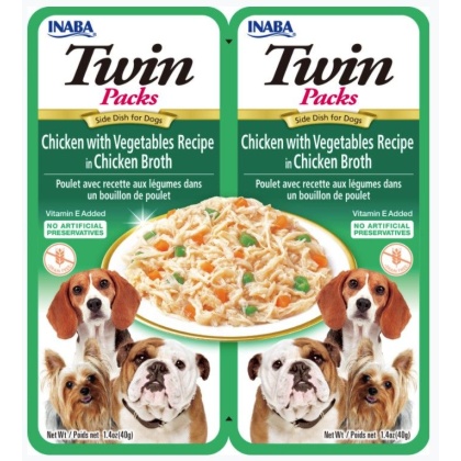 Inaba Twin Packs Tuna and Chicken with Vegetables Recipe in Chicken Broth Side Dish for Dogs - 2 count
