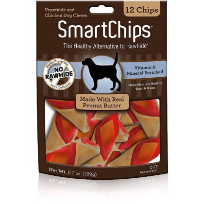 SmartBones SmartChips Peanut Flavored Dog Chews - 12 count