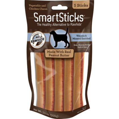 SmartBones SmartSticks - Peanut Butter Flavor - 5 Sticks