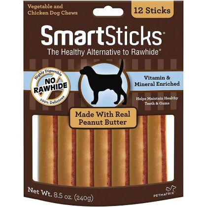 SmartBones SmartSticks Peanut Butter Flavor - 12 count