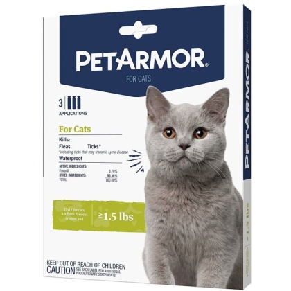 PetArmor Flea and Tick Treatment for Cats (Over 1.5 Pounds) - 3 count