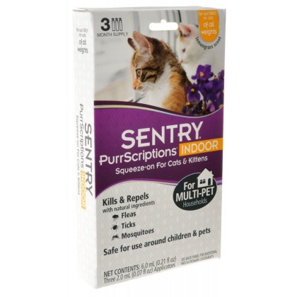 Sentry PurrScriptions Indoor Squeeze-On for Cats & Kittens - 3 Count