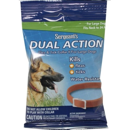 Sergeants Dual Action Flea and Tick Collar II for Large Dogs Neck Size 24.5\