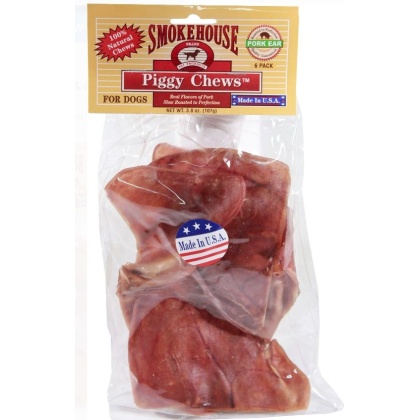 Smokehouse Piggy Chews All Natural Dog Treat - 6 count