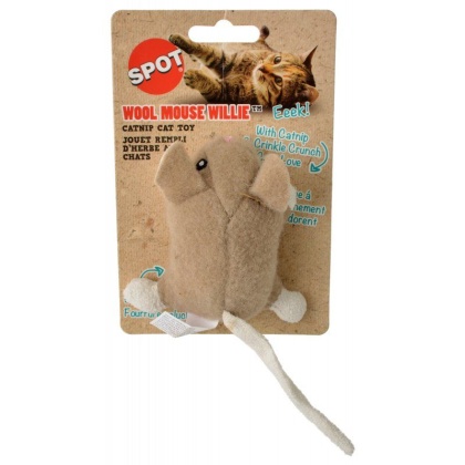 Spot Wool Mouse Willie Catnip Toy - Assorted Colors - 1 Count (3.5\