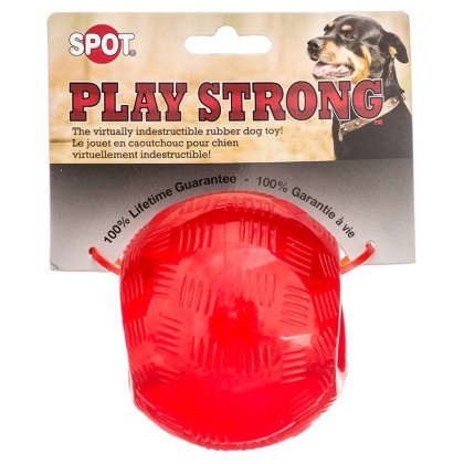 Spot Play Strong Rubber Ball Dog Toy - Red - 3.75\