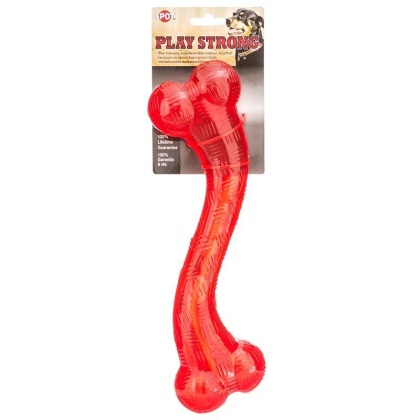 Spot Play Strong Rubber Stick Dog Toy - Red - 12