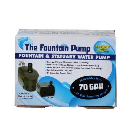 Danner Fountain Pump Magnetic Drive Submersible Pump - SP-70 (70 GPH) with 6' Cord