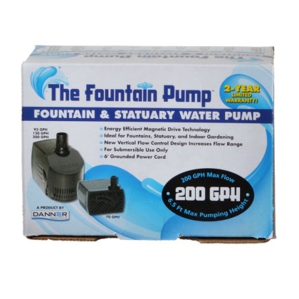 Danner Fountain Pump Magnetic Drive Submersible Pump - SP-200 (200 GPH) with 6' Cord