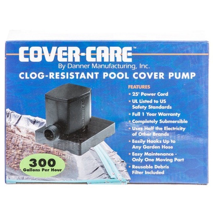 Danner Cover-Care Clog -Resistant Pool Cover Pump - 300 GPH with 25\' Cord