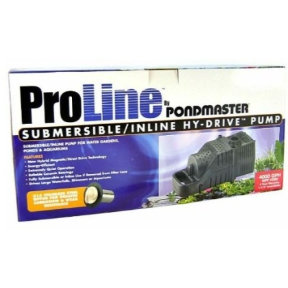 Pondmaster ProLine Submersible/Inline Hy-Drive Pump - 4,000 GPH with 20\' Cord