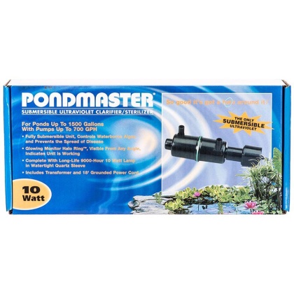 Pondmaster Submersible Ultraviolet Clarifier & Sterilizer - 10 Watts - 700 GPH (1,500 Gallons - .75