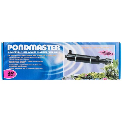 Pondmaster Submersible Ultraviolet Clarifier & Sterilizer - 20 Watts - 1,800 GPH (3,000 Gallons - 1\