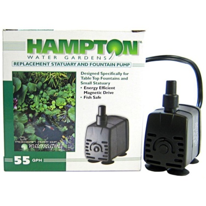 Hampton Water Gardens Replacement Statuary & Fountain Pump - 55 GPH with 6\' Power Cord