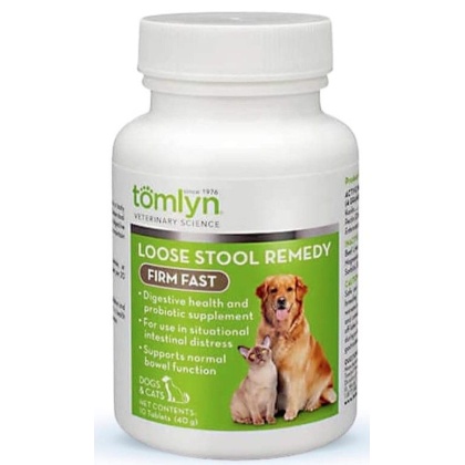Tomlyn Firm Fast Loose Stool Remedy Supplement Tablet for Dogs and Cats - 10 count