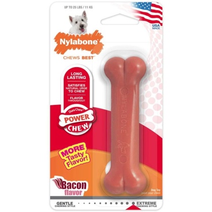Nylabone Dura Chew Durable Dog Bone - Bacon Flavor - Regular - Dogs 16-25 lbs