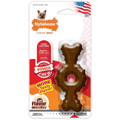 Nylabone Dura Chew Power Chew Textured Ring Bone Flavor Medley - X-Small (Dogs up to 15 lbs)