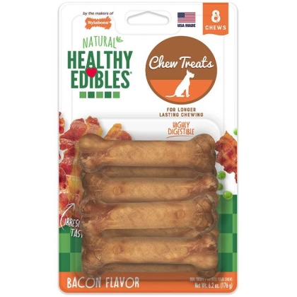 Nylabone Healthy Edibles Wholesome Dog Chews - Bacon Flavor - Petite (8 Pack)