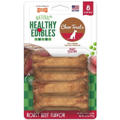 Nylabone Healthy Edibles Wholesome Dog Chews - Roast Beef Flavor - Petite (8 Pack)