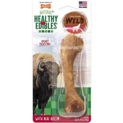 Nylabone Natural Healthy Edibles Wild Bison Chew Treats - Large - 1 Pack
