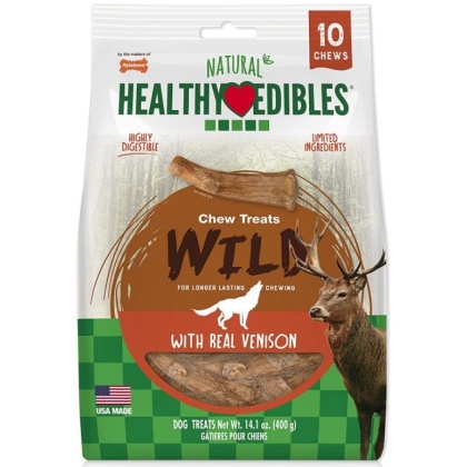 Nylabone Healthy Edibles Wild Antler Chews - Venison - Medium - 10 Pack
