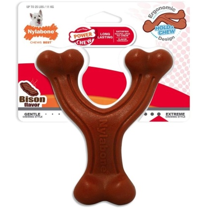 Nylabone Power Chew Wishbone Dog Chew Toy Bison Flavor - Regular - 1 count