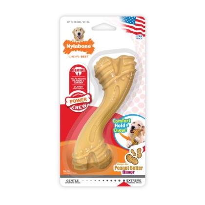Nylabone Essentials Power Chew Curvy Bone Peanut Butter Flavor Large - 1 count