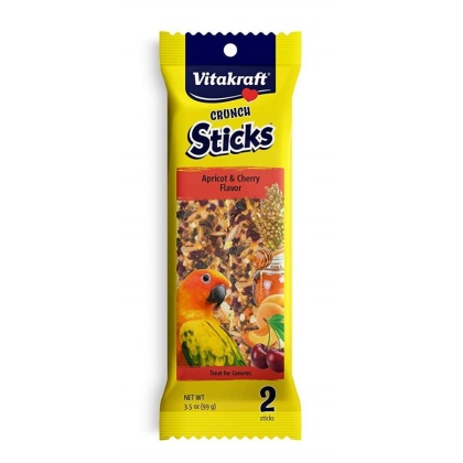 Vitakraft Crunch Sticks Apricot & Cherry Conure Treats - 2 Pack