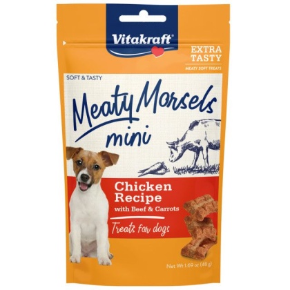 Vitakraft Meaty Morsels Mini Chicken Recipe with Beef and Carrots Dog Treat - 1.69 oz