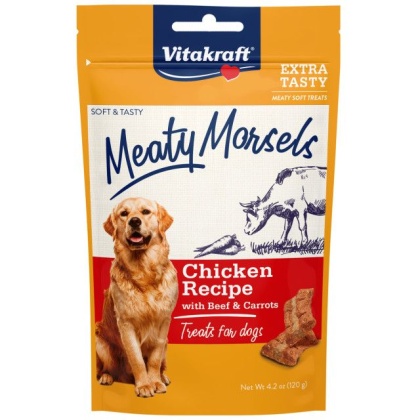 Vitakraft Meaty Morsels Mini Chicken Recipe with Beef and Carrots Dog Treat - 4.2 oz