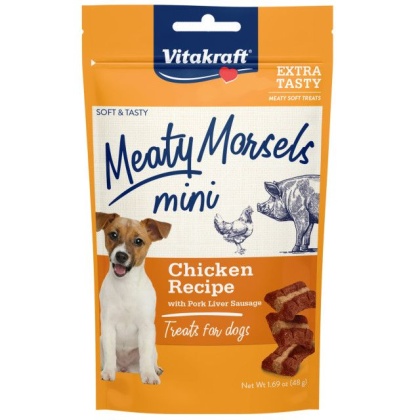 Vitakraft Meaty Morsels Mini Chicken Recipe with Pork Sausage Dog Treat - 1.69 oz