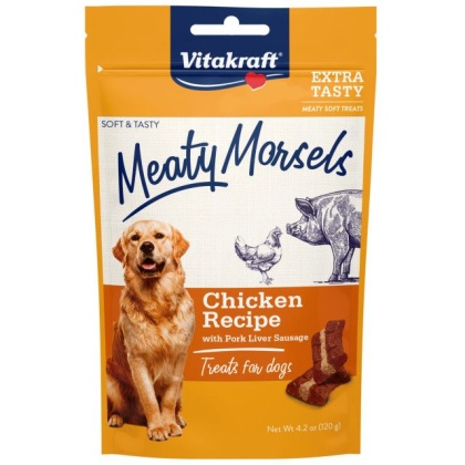 Vitakraft Meaty Morsels Mini Chicken Recipe with Pork Sausage Dog Treat - 4.2 oz
