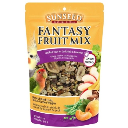 Sunseed Fantasy Fruit Mix Fortified Treat for Cockatiels and Lovebirds - 11 oz