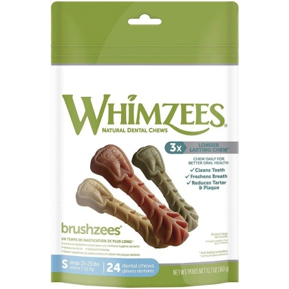 Whimzees Brushzees Dental Treats - Small - 24 Count