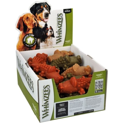 Whimzees Natural Dental Care Alligator Dog Treats - Large - 30 Pack - (Dogs 40-60 lbs)