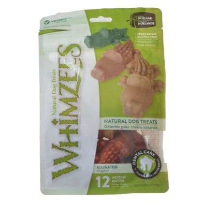 Whimzees Natural Dental Care Alligator Dog Treats - Medium - 12 Pack - (Dogs 25-40 lbs)