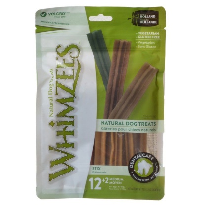 Whimzees Natural Dental Care Stix Dog Treats - Medium - 14 Pack - (Dogs 25-40 lbs)