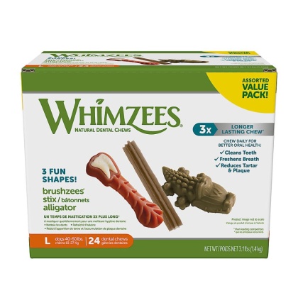 Whimzees Dog Dental Chew Variety Pack Large - 24 count