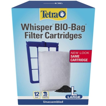 Tetra Bio-Bag Disposable Filter Cartridges - Large - For Whisper 20i, 40i, C, 20, 30, 40 & 60 Power Filters (12 Pack)