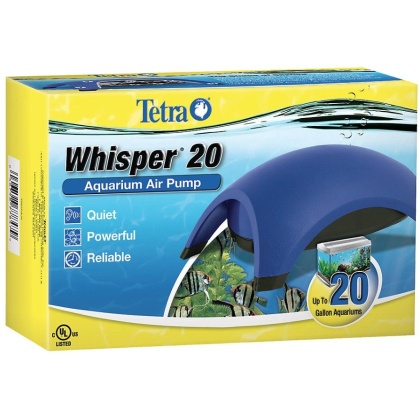 Tetra Whisper Aquarium Air Pumps (UL Listed) - Whisper 20 - Up to 20 Gallons (1 Outlet)